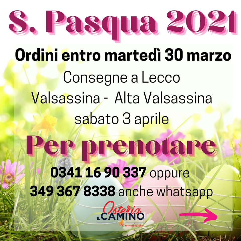 2021 04 04 Ballabio Osteria Il Camino Menù Pasqua come ordinare