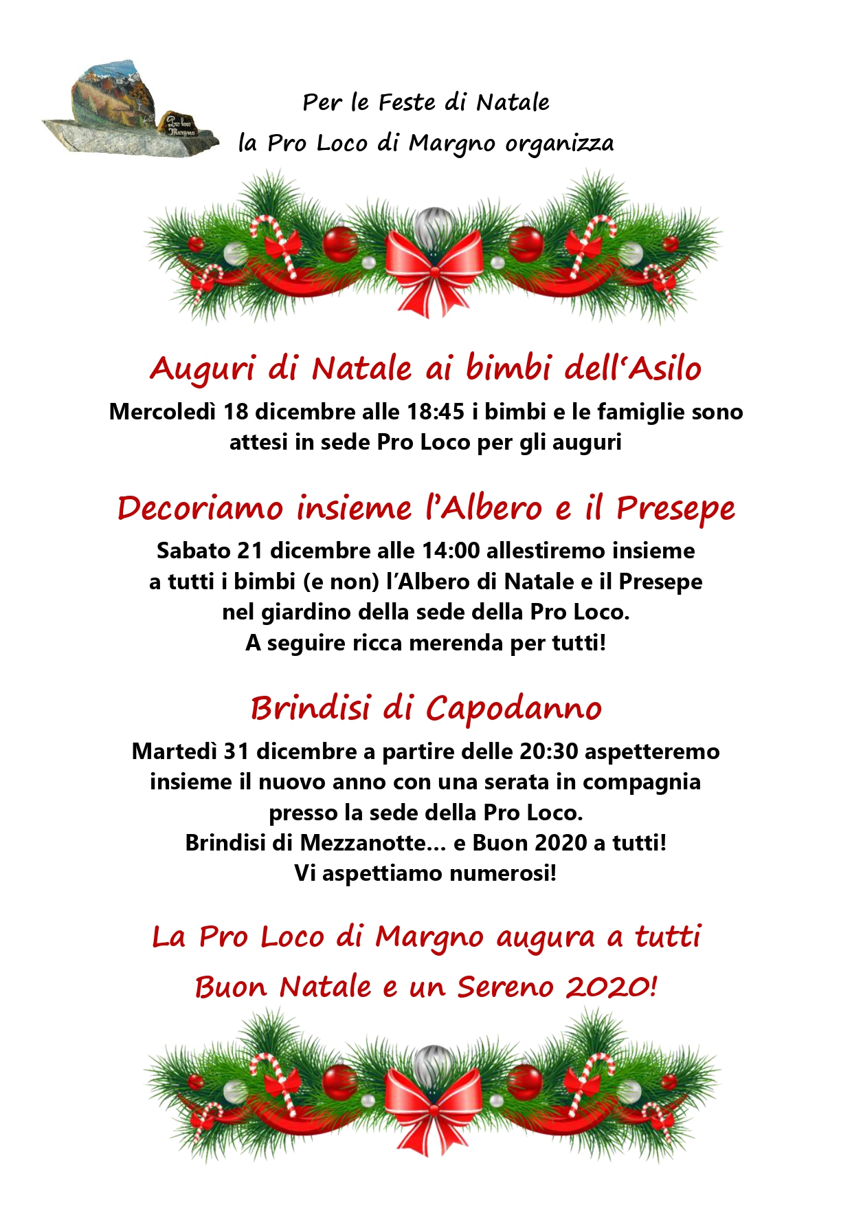 Immagini Per Auguri Natale E Capodanno.Eventi Di Natale Pro Loco Margno Lago Di Como E Valsassina