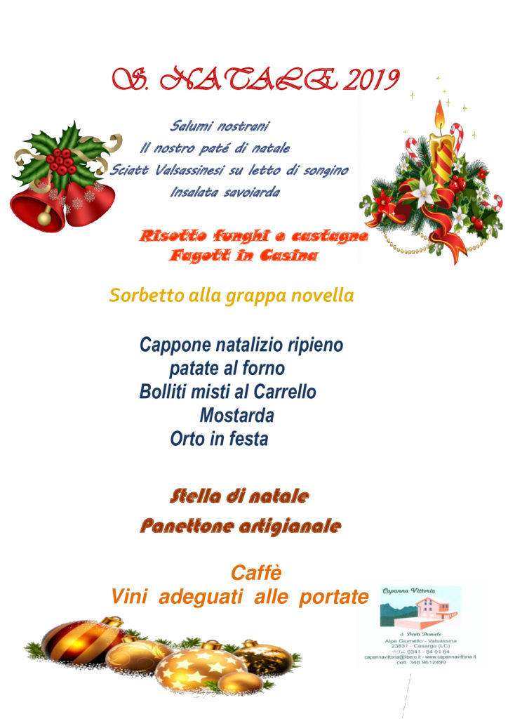 Immagini Capanna Di Natale.Menu Di Natale Alla Capanna Vittoria Lago Di Como E Valsassina